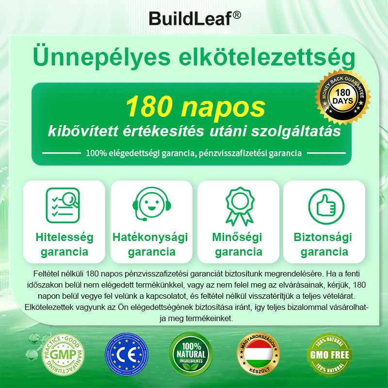 🎁 BuildLeaf® Csak 5 doboz maradt! További 30%-os kedvezményt kínálunk! Szedd össze magad és tedd helyre az egészséged. Vedd meg most, és nem lesz más lehetőség, amíg jövő évig vársz!